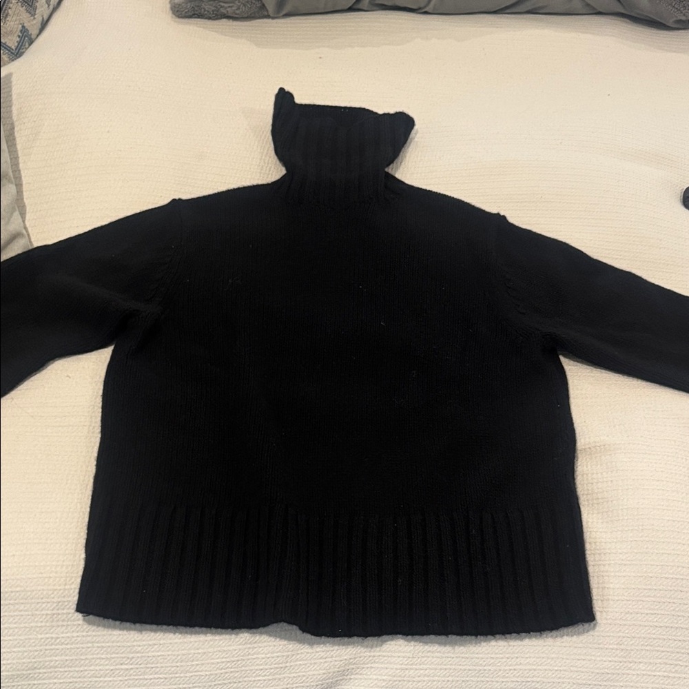 Jenni Kayne Jackie Classic Black Cowl turtle Neck Sweater